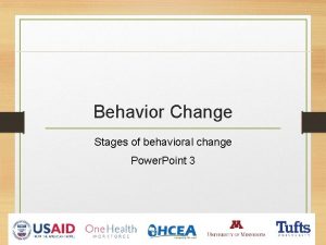 Behavior Change Stages of behavioral change Power Point