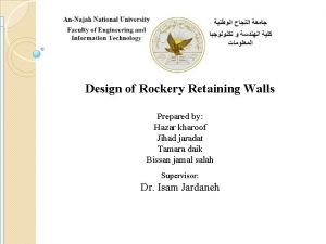 Design of Rockery Retaining Walls Prepared by Hazar