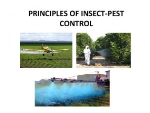 PRINCIPLES OF INSECTPEST CONTROL Pest control is the