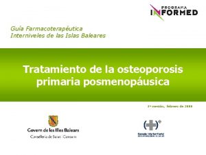 Gua Farmacoteraputica Interniveles de las Islas Baleares Tratamiento