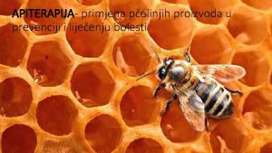 APITERAPIJA primjena pelinjih proizvoda u prevenciji i lijeenju