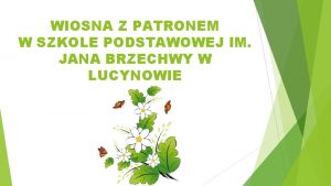 WIOSNA Z PATRONEM W SZKOLE PODSTAWOWEJ IM JANA