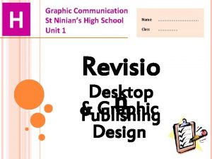 H Graphic Communication St Ninians High School Unit