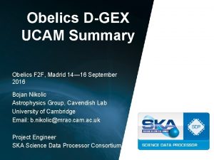 Obelics DGEX UCAM Summary Obelics F 2 F