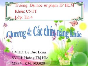 Trng i hc s phm TP HCM Khoa