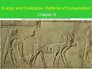 Energy and Civilization Patterns of Consumption Chapter 9