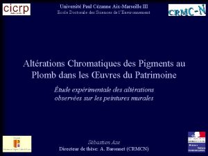 Universit Paul Czanne AixMarseille III Ecole Doctorale des