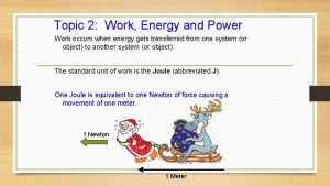 Topic 2 Work Energy and Power Work occurs
