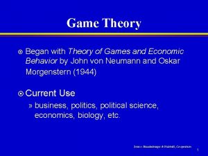 Game Theory Began with Theory of Games and