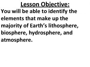 Lesson Objective You will be able to identify