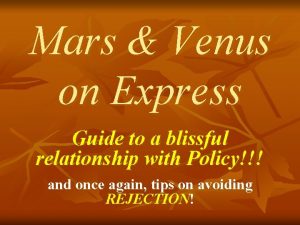 Mars Venus on Express Guide to a blissful