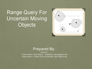 Range Query For Uncertain Moving Objects Prepared By