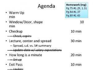Agenda Warm Up min WindowDoor shape min Checkup