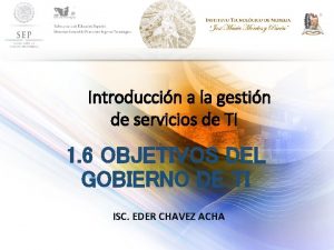 Introduccin a la gestin de servicios de TI