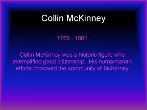 Collin Mc Kinney 1766 1861 Collin Mc Kinney