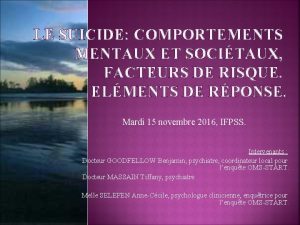 LE SUICIDE COMPORTEMENTS MENTAUX ET SOCITAUX FACTEURS DE