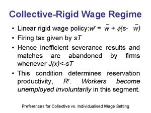 CollectiveRigid Wage Regime Linear rigid wage policy wr