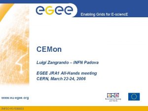 Enabling Grids for Escienc E CEMon Luigi Zangrando