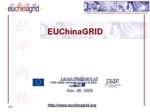 EUChina GRID Lanxin Macern ch FP 6 2004Infrastructures