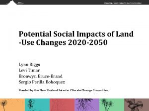 Potential Social Impacts of Land Use Changes 2020