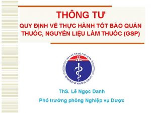 THNG T QUY NH V THC HNH TT