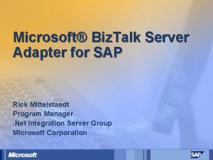 Microsoft Biz Talk Server Adapter for SAP Rick