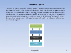 Sisteme de Operare Un sistem de operare engleza