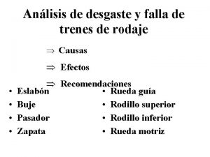 Anlisis de desgaste y falla de trenes de