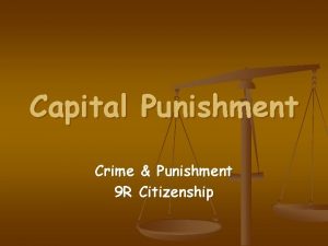 Capital Punishment Crime Punishment 9 R Citizenship Today