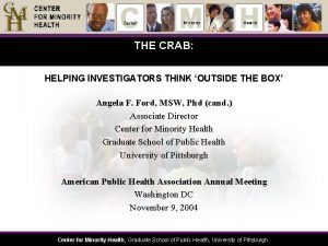 THE CRAB HELPING INVESTIGATORS THINK OUTSIDE THE BOX