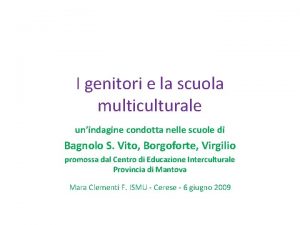 I genitori e la scuola multiculturale unindagine condotta