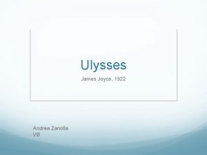 Ulysses James Joyce 1922 Andrea Zanolla VB Key