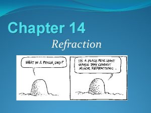 Chapter 14 Refraction Section 14 1 Refraction the