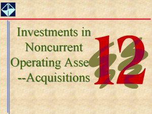 Investments in Noncurrent Operating Assets Acquisitions Learning Objectives