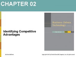 CHAPTER 02 Identifying Competitive Advantages Mc GrawHillIrwin Copyright