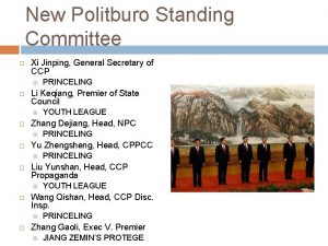 New Politburo Standing Committee Xi Jinping General Secretary