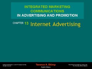 INTEGRATED MARKETING COMMUNICATIONS IN ADVERTISING AND PROMOTION CHAPTER