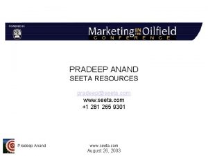 PRADEEP ANAND SEETA RESOURCES pradeepseeta com www seeta