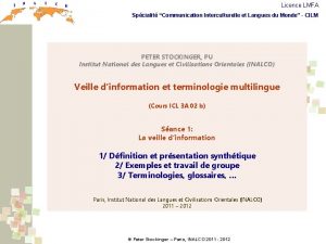 Licence LMFA Spcialit Communication Interculturelle et Langues du