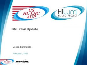 BNL Coil Update Jesse Schmalzle February 3 2021