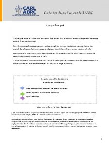 Guide des droits dauteur de lABRC propos de