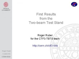 First Results from the Twobeam Test Stand Roger