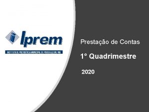 Prestao de Contas 1 Quadrimestre 2020 Receitas de