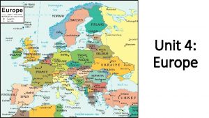 Unit 4 Europe Western Europe The Population Reference