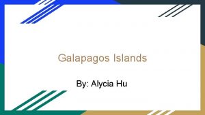 Galapagos Islands By Alycia Hu Introduction The Galapagos