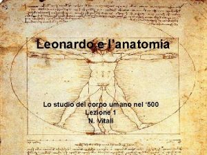 Leonardo e lanatomia Lo studio del corpo umano