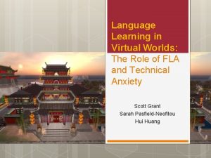 Language Learning in Virtual Worlds The Role of