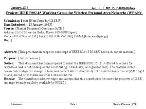 January 2013 doc IEEE 802 15 13 0009