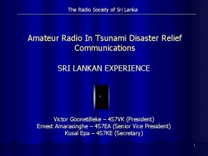 The Radio Society of Sri Lanka Amateur Radio