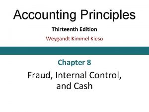 Accounting Principles Thirteenth Edition Weygandt Kimmel Kieso Chapter